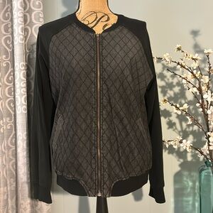 BCBG Generation Quilted Denim and Knit Jacket